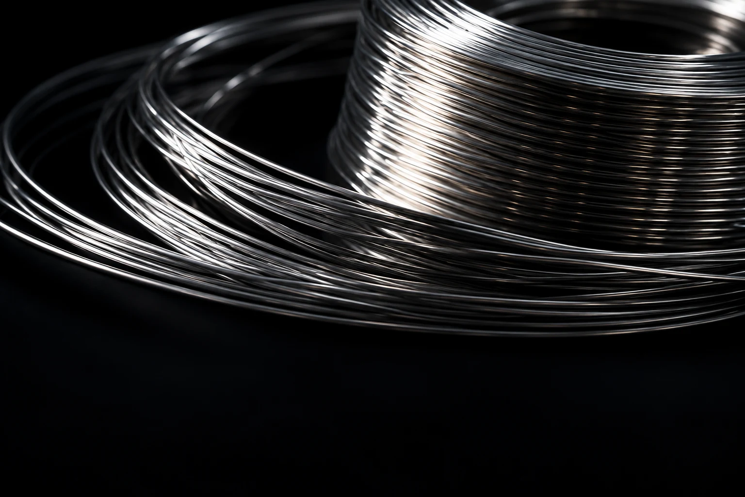 Silver nickel wire coils concept image